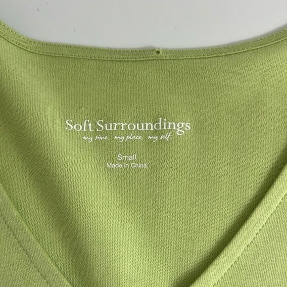 Soft Surroundings Women’s Maxi Dress Green Cotton Modal Asymmetric  Size Small - Picture 5 of 5